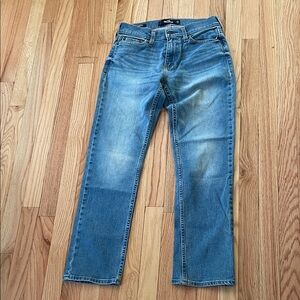 Hollister Jeans Mens 26 X 30 Blue Slim Straight Light Wash Blue Casual